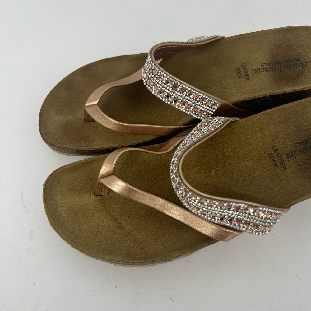 Stylish Bronze Rhinestone Sandals - Picture 4 of 14